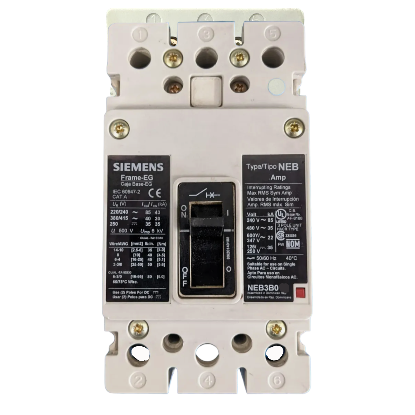 Smart 3P WiFi Circuit Breaker – 40A, 6000V Impulse Withstand, Tuya APP Remote Control For Tower Equipment And Outdoor Power