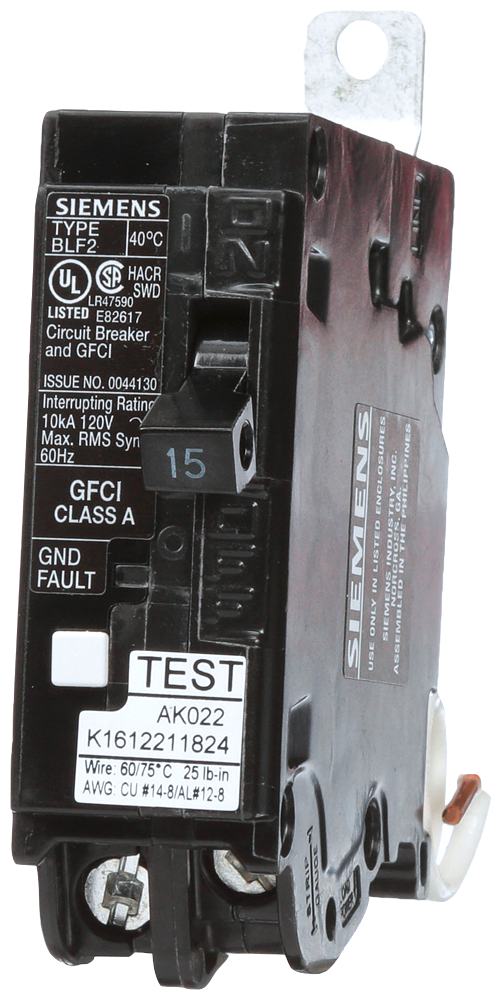 Siemens BF115 15A 1-Pole Bolt-On Circuit Breaker 120V Thermal Magnetic ...