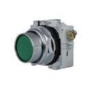 10250T23G - Eaton 30.5mm Heavy-Duty Watertight Flush Pushbutton, 1NO Contact, Green Actuator, Chrome Bezel, Class I Division 2 - Essential Electric Supply