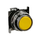 10250T104 - Cutler Hammer 30.5mm Heavy-Duty Yellow Momentary Flush Mount Pushbutton, Non-Illuminated, NEMA 3/4/4X/12/13/3R Rated - Essential Electric Supply