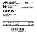 1554F2GY - Hammond Mfg Circuit Breaker  Enclosure - Essential Electric Supply