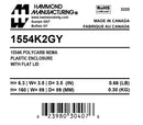 1554K2GY - Hammond Mfg Circuit Breaker  Enclosure - Essential Electric Supply