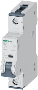 5SY5132-7 - Siemens Feed-Thru 400V 32A 1 pole circuit breaker 10kA@230V - Essential Electric Supply