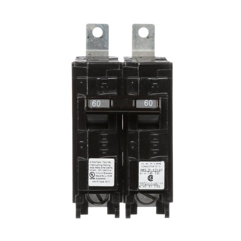 B260HH - SIemens Bolt-On 60 Amp 2 Pole Circuit Breaker - Essential Electric Supply