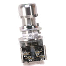 800H-AP1A - Allen-Bradley Type 7&9 Flush Head Push Button, 10A AC/2.5A DC, 1 NO/1 NC, 600V AC/DC, Standard Contact Block, Green - Essential Electric Supply