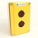 800T-2TZY - Allen-Bradley 30mm Push Button Enclosure, 2 Hole, Type 4/13, Die Cast, Surface Mount, Yellow, CE/CSA/CUL/KC/MARINE/UL Certified - Essential Electric Supply