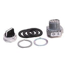 800T-J91 - Allen-Bradley 30.5mm 3-Position Selector Switch, Knob/Wing Lever, White, Spring Return from Both, Cam and Contact Blocks - Essential Electric Supply