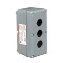 9001KY3 - Schneider Electric Square D 30mm Push Button Enclosure, Aluminum, 3 Holes, NEMA 4 and 13 Rated - Essential Electric Supply