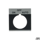 CR104PXN1BP091 - ABB 30mm NEMA Pilot Device Legend Plate ON OFF AUTO - Essential Electric Supply