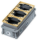 B433361 Hubbell Flush Concrete Floor Box Series 3-Gang Cast Iron Box with 20A 125V Receptacle - Essential Electric Supply