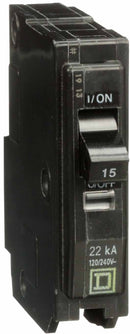 QO115VH - Square D 15 Amp 1 Pole 120/240 Volt Plug-In Molded Case Circuit Breaker 22kA Interrupt Rating - Essential Electric Supply