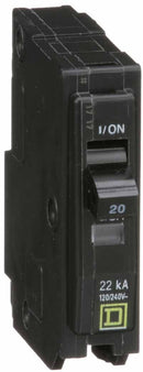 QO120VH - Square D 20 Amp 1 Pole 120/240VAC Thermal Magnetic Circuit Breaker Plug-On 22kA Interrupting Rating - Essential Electric Supply