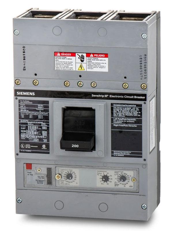 SHJD69200G - Siemens 3 Pole 200A 600V Molded Case Circuit Breaker Bolt ...
