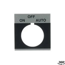 CR104PXN1BP091 - ABB 30mm NEMA Pilot Device Legend Plate ON OFF AUTO - Essential Electric Supply