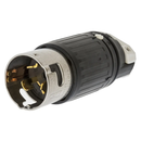 CS8165C - Hubbell 50A 480V 3-Pole 4-Wire Twist-Lock Industrial Male Plug Non-NEMA Screw Terminal Black White - Essential Electric Supply