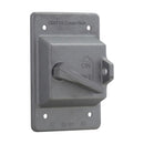 DS185 - Crouse-Hinds 1-Gang Raintight Snap Switch Cover, Die Cast Aluminum, Gasket, Standard ON-OFF, Lock Hole, 2.91"L x 2.08"W x 4.44"H, For Ordinary Locations - Essential Electric Supply