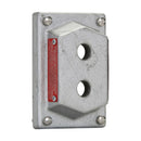 DS442 - Crouse Hinds FlexStation DS Series Single-Gang 2-Hole Blank Cover, Feraloy Iron Alloy, 5-7/8" x 3-1/2" x 2-11/18" - Essential Electric Supply