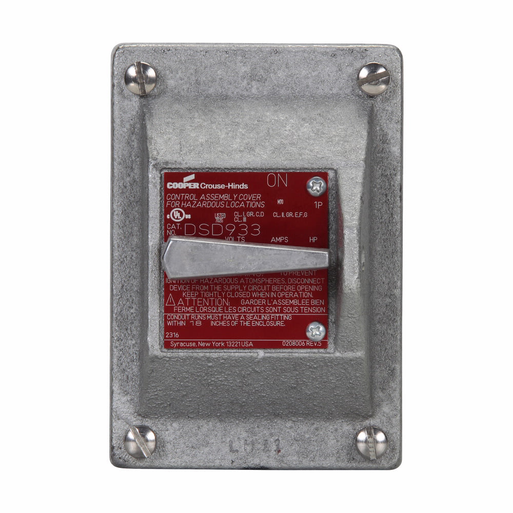 DSD934 - Crouse-Hinds 20A 120/277VAC 2-Pole Front Operated Snap Switch ...