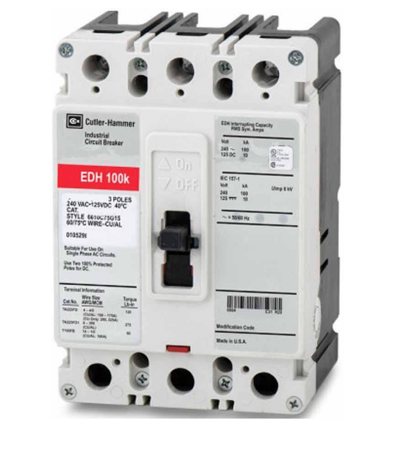 EDH3125 - Westinghouse/ Cutler Hammer/ Eaton Bolt-On 125 Amp 3 Pole Circuit Breaker - Essential Electric Supply