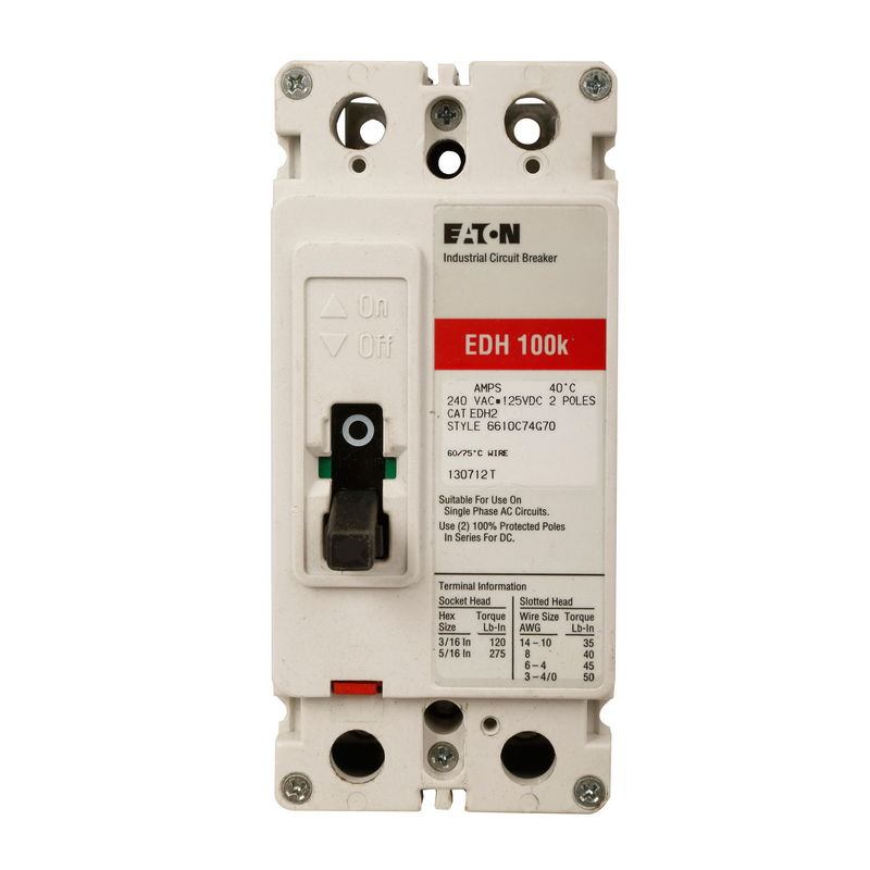 EDH2100WBP10 Cutler Hammer Molded Case Circuit Breaker Series C 100A 240V - Essential Electric Supply