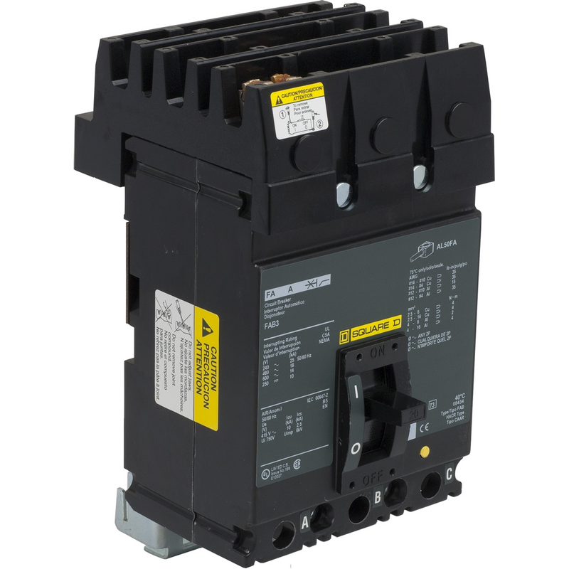 FAB36025 Square D Molded Case Circuit Breaker I-Line 25A 600V - Essential Electric Supply