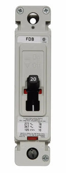 FDB1020 - Eaton Series C Molded Case Circuit Breaker 1P 20A 347VAC 125VDC F-Frame Fixed Thermal Magnetic Trip - Essential Electric Supply