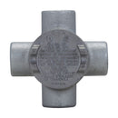 GUAX24 - Crouse-Hinds Conduit Outlet Box 3/4" Trade Size X Shape Feraloy Iron Alloy 2" Cover Opening - Essential Electric Supply