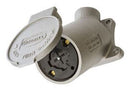 HBL21420 Hubbell Industrial Flanged Receptacle Locking Device 30A 600V AC / 20A 250V DC 3-Pole 4-Wire Cast Aluminum - Essential Electric Supply