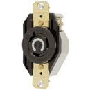 HBL2330 - Hubbell Twist-Lock® Industrial Flush Receptacle, 20A 277V AC, 2-Pole 3-Wire Grounding, NEMA L7-20R, Screw Terminal, Black, Nylon Face, Back & Side Wire, UL 498 Listed - Essential Electric Supply