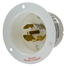 HBL2525 - Hubbell 20A 3-Phase 277/480VAC 4-Pole 5-Wire Twist-Lock Flanged Inlet White - Essential Electric Supply