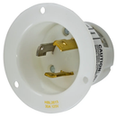 HBL2615 - Hubbell 30A 125V Twist-Lock Flanged Inlet 2-Pole 3-Wire L5-30P Screw Terminal White - Essential Electric Supply