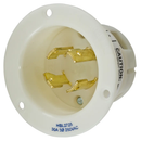 HBL2725 - Hubbell 30A 3P 250V NEMA L15-30P Twist-Lock Flanged Inlet White - Essential Electric Supply