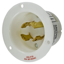 HBL2735 - Hubbell 30A 3-Pole 4-Wire 480V AC Twist-Lock Flanged Inlet L16-30P White Nylon - Essential Electric Supply