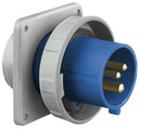 HBL3100B6W Hubbell Heavy Duty IEC Pin and Sleeve Device Male Flanged Inlet 100A 250V AC 2-Pole 3-Wire Grounding Watertight - Essential Electric Supply