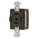 HBL3520 - Hubbell 20/10A 250/600VAC 4-Pole 5-Wire Non-NEMA Locking Receptacle Screw Terminal Black - Essential Electric Supply