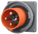 HBL420B12W Hubbell IEC Heavy Duty Flanged Inlet 20A 125/250V 3-Pole 4-Wire Watertight Industrial Grade - Essential Electric Supply