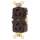 HBL4550 - Hubbell Twist-Lock Duplex Receptacle 15A 250V 2-Pole 3-Wire Grounding L6-15R Screw Terminal Black - Essential Electric Supply