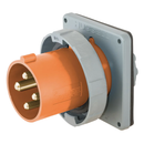 HBL460B12W - Hubbell 60 Amp 125/250 Volt 3-Pole 4-Wire Watertight IEC Pin and Sleeve Flanged Inlet - Essential Electric Supply