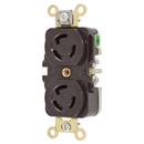 HBL4700 - Hubbell 15A 125V 2-Pole 3-Wire Twist-Lock Duplex Receptacle Brown Screw Terminal - Essential Electric Supply