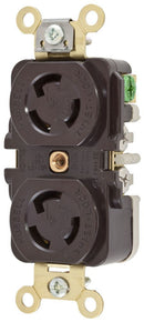 HBL4700 Hubbell Twist-LockÂ® Duplex Receptacle Industrial 15A 125V 2-Pole 3-Wire NEMA L5-15R Brown - Essential Electric Supply