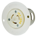 HBL4715C - Hubbell 15A 125V 2-Pole 3-Wire Grounding Flanged Twist-Lock Receptacle, L5-15R, Screw Terminal, White - Essential Electric Supply