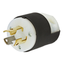 HBL4720C - Hubbell 15A 125V 2-Pole 3-Wire Grounding Locking Plug, NEMA L5-15P, Insulgrip, Screw Terminal, Black/White - Essential Electric Supply