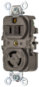 HBL4792 Hubbell Twist-LockÂ® Industrial Combo Face Duplex Receptacle 15A 125V 2-Pole 3-Wire Grounding - Essential Electric Supply