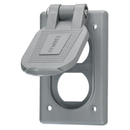 HBL5221 - Hubbell 1-Gang Gray Thermoplastic Weatherproof Cover Vertical Mount Duplex Opening - Essential Electric Supply