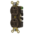HBL5252 - Hubbell 15A 125V 2-Pole 3-Wire Brown Extra Heavy Duty Compact Duplex Receptacle - Essential Electric Supply