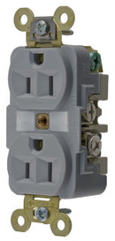 HBL5262GY Hubbell Straight Blade Duplex Receptacle 15A 125V 2-Pole 3-Wire Grounding - Essential Electric Supply