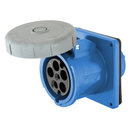 HBL530R9W - Hubbell 30A 120/208V 4-Pole 5-Wire Blue Watertight IEC Pin and Sleeve Receptacle, Screw Mount, Industrial Grade, IP67, UL/CSA/IEC/RoHS - Essential Electric Supply