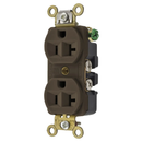 HBL5352 - Hubbell 20A 125V 2-Pole 3-Wire Grounding Duplex Receptacle Brown Extra Heavy Duty Compact - Essential Electric Supply