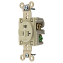 HBL5361I - Hubbell 20A 125V 2-Pole 3-Wire Grounding Extra Heavy Duty MAX Single Receptacle Ivory - Essential Electric Supply