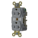 HBL5362GY - Hubbell 20 Amp 125 Volt 2-Pole 3-Wire NEMA 5-20R Gray Duplex Receptacle - Essential Electric Supply